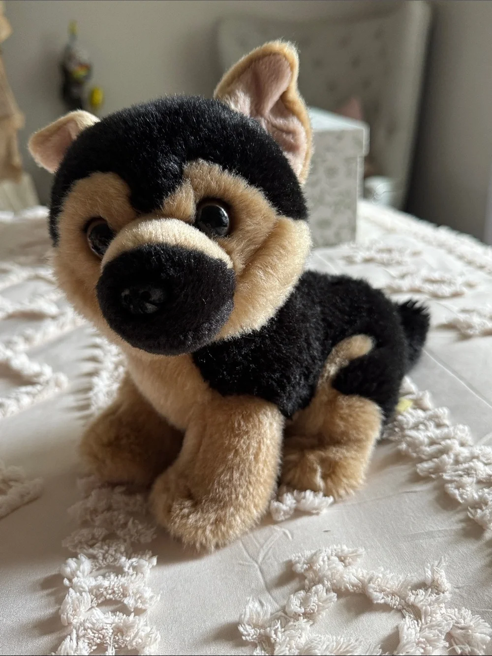Plush German Shepherd Puppy Dog Plush Toy - Black & Tan